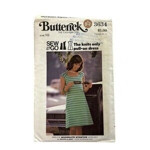 Butterick Fashion One Pull On Dress Sew and Go Sewing Pattern 3634 Size 10 u